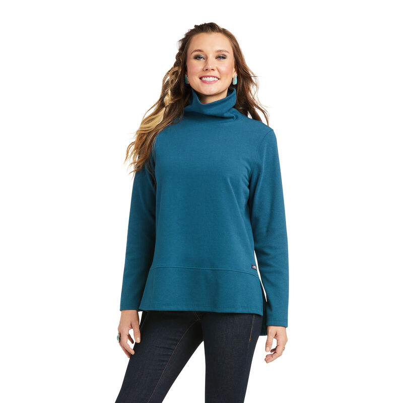 Ariat Pullover Damen - Real Funnel Blau ( HAQVT-4275 )